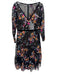 Mac Duggal Size 10 Black & Multi Mesh Overlay Sequined Floral 3/4 Sleeve Gown Black & Multi / 10
