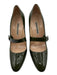 Manolo Blahnik Shoe Size 40 Olive Green Leather Upper Patent Mary Jane Pumps Olive Green / 40