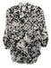 Misa Size XS Black, White & Pink Viscose Abstract Print 3/4 Sleeve Button Up Top Black, White & Pink / XS