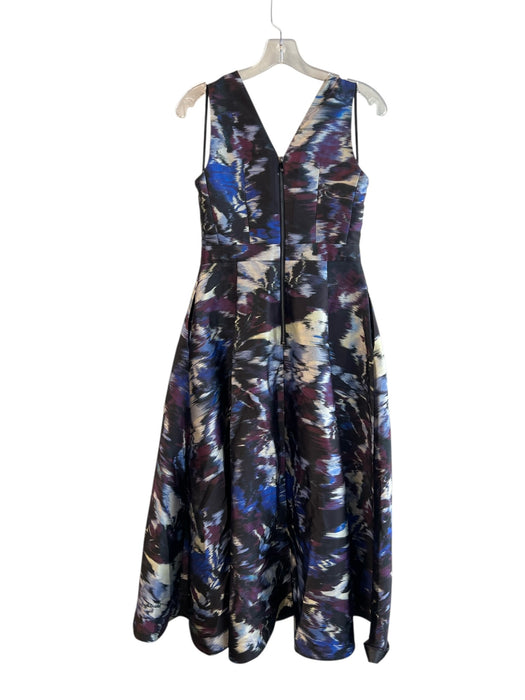 Tracey Reese Size 10 Green & Multi Linen Spaghetti Strap Floral Print Dress Green & Multi / 10