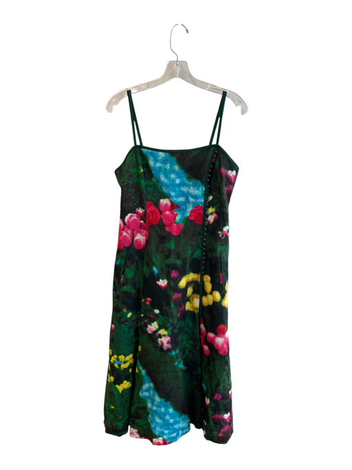 L.K. Bennett Size 6 Black & Purple Polyester Blend V Neck Sleeveless Dress Black & Purple / 6