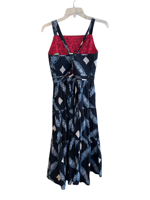 Ulla Johnson Size 10 Blue Cotton Sleeveless Square Neck Back Tie Quilted Dress Blue / 10