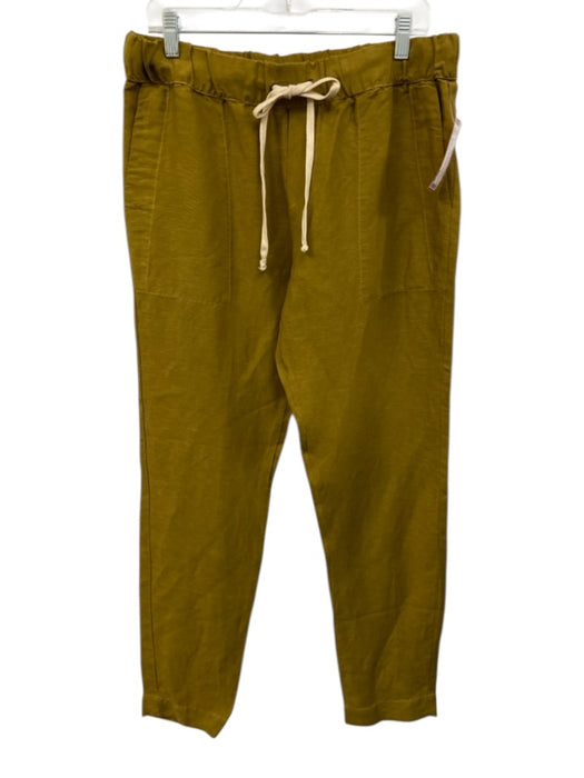 Enza Costa Size 3 Mustard Yellow Tencel & Linen Drawstring Elastic Waist Pants Mustard Yellow / 3