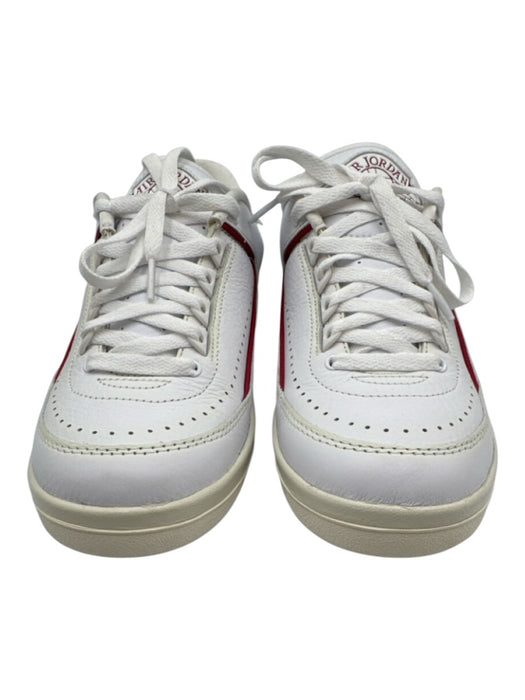 Air Jordan Shoe Size 8.5 White, Red, Blue Leather Perforated Lace Up Sneakers White, Red, Blue / 8.5