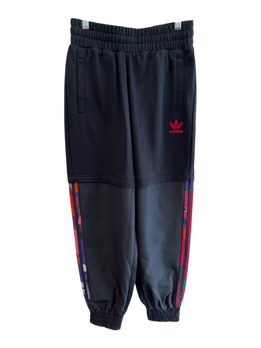 Adidas Size S Black Cotton Blend Drawstring Waist Logo Pockets Jogger Pants Black / S