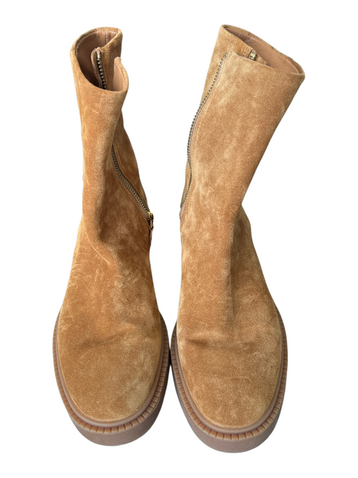 Vince Shoe Size 8.5 Brown Suede Almond Toe Side Zip Rubber Sole Boots Brown / 8.5