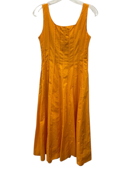 Nicholas Size S / 6 Tangerine Orange Cotton Pleated Sleeveless Side Zip Dress Tangerine Orange / S / 6
