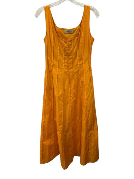 Nicholas Size S / 6 Tangerine Orange Cotton Pleated Sleeveless Side Zip Dress Tangerine Orange / S / 6