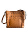 MCM Cognac Leather goldtone hardware Monogram Logo Shoulder & Crossbody Bag Cognac / Large