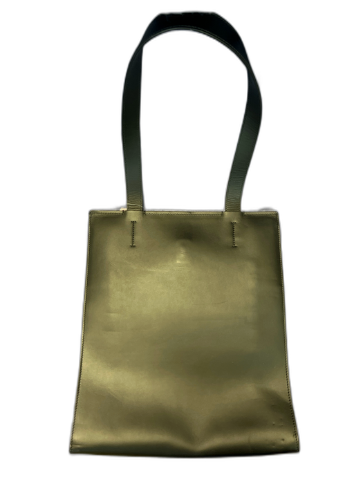 Everlane Black Leather Flap Closure Rectangle Shoulder Strap Computer Bag Bag Black / Large