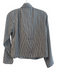Michael Michael Kors Size Medium Navy & Cream Polyester Long Sleeve Collared Top Navy & Cream / Medium