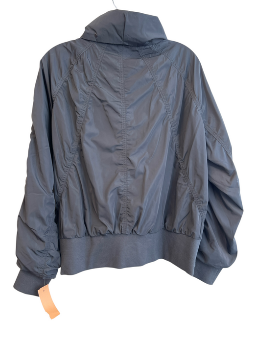 Athleta Size L Grey Polyester Side Zippers Zipper Pocket Snap Collar Jacket Grey / L