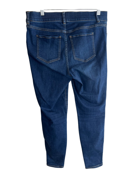 Spanx Size L Blue Missing Fabric Tag Stretch Denim Dark Wash Pull On Jeans Blue / L