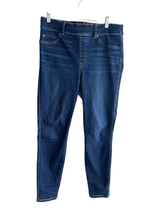 Spanx Size L Blue Missing Fabric Tag Stretch Denim Dark Wash Pull On Jeans Blue / L
