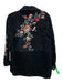 Johnny Was Workshop Size S Black & Multi Suede Floral Embroidery Collar Jacket Black & Multi / S
