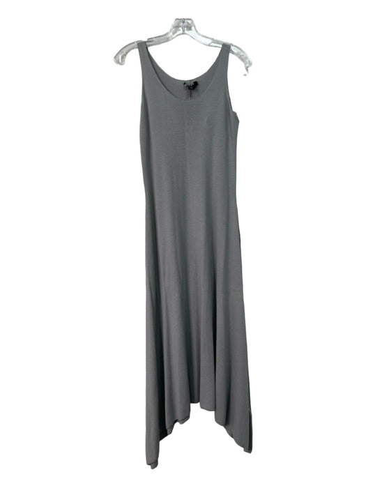 DNA Size S Gray Viscose & Nylon Blend Scoop Neck Knit Sleeveless Midi Dress Gray / S
