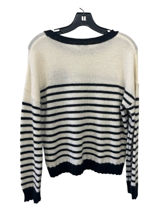 Rails Size S White, Black & Red Wool & Alpaca Horizontal Stripes Heart Sweater White, Black & Red / S