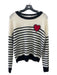 Rails Size S White, Black & Red Wool & Alpaca Horizontal Stripes Heart Sweater White, Black & Red / S