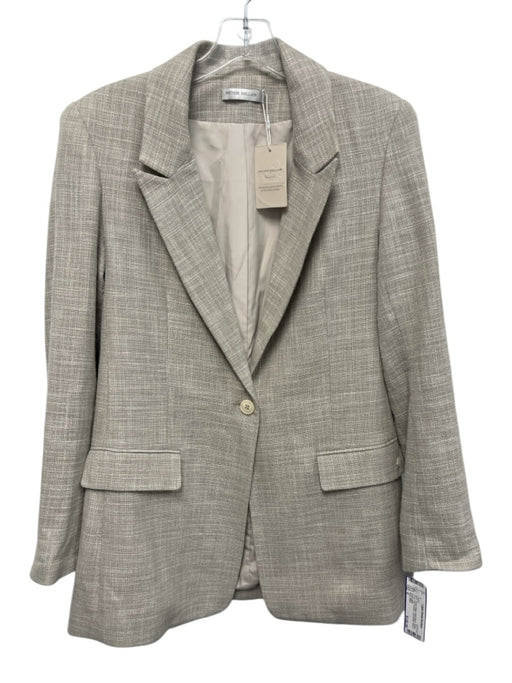Peter Millar Size 0 Taupe Beige Wool Blend Button Front Flap Pockets Jacket Taupe Beige / 0