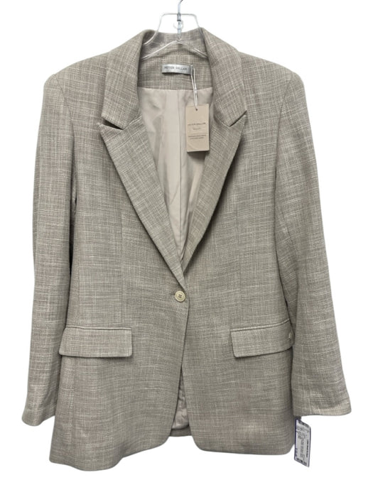 Peter Millar Size 0 Taupe Beige Wool Blend Button Front Flap Pockets Jacket Taupe Beige / 0