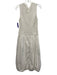 Zara Size S White Cotton Sleeveless Scrunch Balloon Hem Keyhole Back Dress White / S