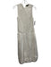 Zara Size S White Cotton Sleeveless Scrunch Balloon Hem Keyhole Back Dress White / S