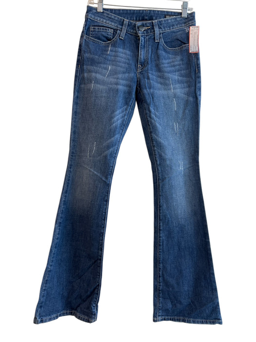 William Rast Size 26 Medium Wash Cotton Low Rise Distressed Zip Fly Flare Jeans Medium Wash / 26