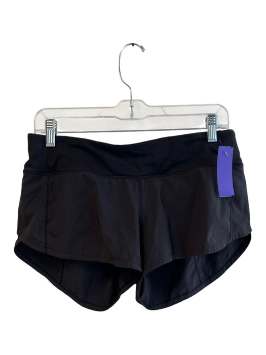 Lululemon Size 6 Black Polyester Blend Elastic Waist Mid Rise Above knee Shorts Black / 6