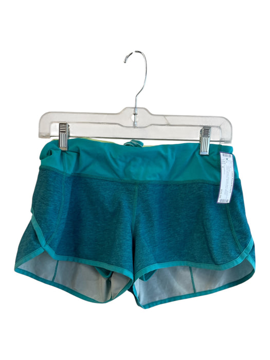 Lululemon Size 6 Teal & Green Polyester Blend Elastic Waist Mid Rise Shorts Teal & Green / 6