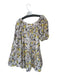 Velvet Size S Brown & Yellow Cotton One Shoulder Flowers Elastic Neck Dress Brown & Yellow / S