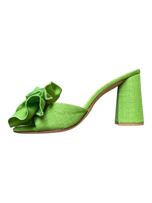 Style by Simkins x Antonio Melani Shoe Size 8.5 Green Straw Block Heel Mules Green / 8.5