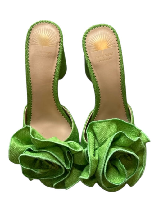 Style by Simkins x Antonio Melani Shoe Size 8.5 Green Straw Block Heel Mules Green / 8.5