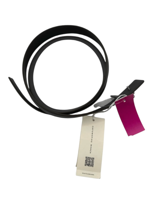 Tory Burch Gray & Silver Leather Logo Belts Gray & Silver / L