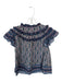 Sea New York Size M Navy & Pink Cotton Blend Cap Sleeve Botanical Metallic Top Navy & Pink / M