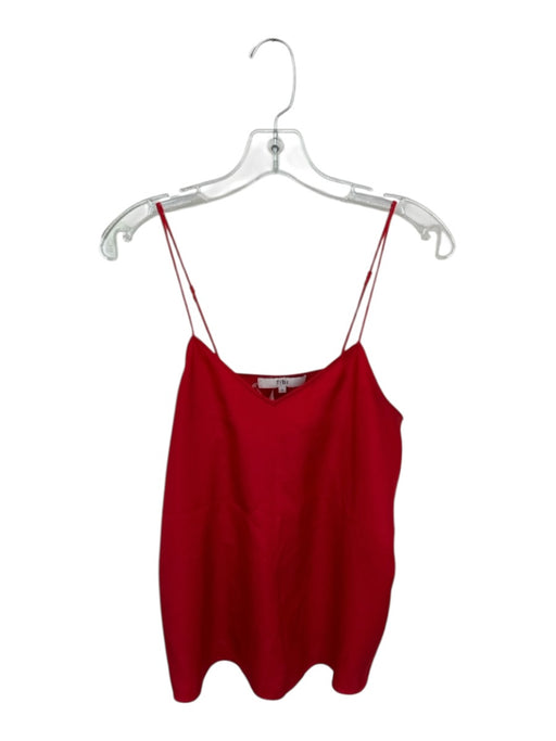 Tibi Size 4 Red Silk Spaghetti Strap V Neck Top Red / 4