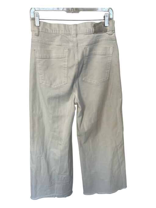 DL1961 Size 29 Cream Cotton Blend High Waist Wide Leg Cropped Raw Hem Jeans Cream / 29