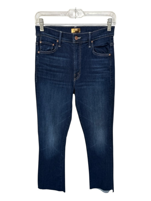 Mother Size 27 Dark Wash Cotton Blend High Waist Bootcut Raw Hem Jeans Dark Wash / 27