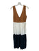 En Saison Size S Brown & Black Linen Sleeveless color block V Neck Maxi Dress Brown & Black / S