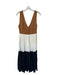 En Saison Size S Brown & Black Linen Sleeveless color block V Neck Maxi Dress Brown & Black / S