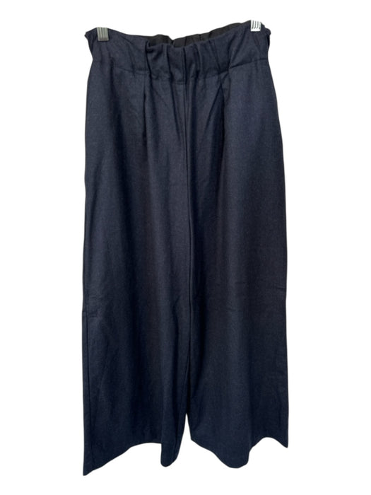 Gallego Desportes Size S Navy Wool Elastic Waist High Waist Wide Leg Pants Navy / S