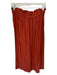 Inclan Studio Size M Rust Silk Elastic Waist Midi Skirt Rust / M