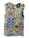 Olivia by Livro Size S Yellow & Blue Cotton Sleeveless Lemons Back Zip Dress Yellow & Blue / S