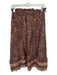 Ulla Johnson Size 2 Peach & Orange Viscose Drawstring Snake Print Maxi Skirt Peach & Orange / 2