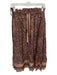 Ulla Johnson Size 2 Peach & Orange Viscose Drawstring Snake Print Maxi Skirt Peach & Orange / 2