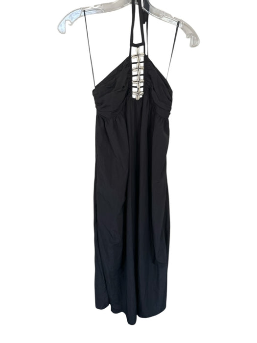 Rails Size XS Black & White Nylon Halter Neck Seashells Maxi Dress Black & White / XS