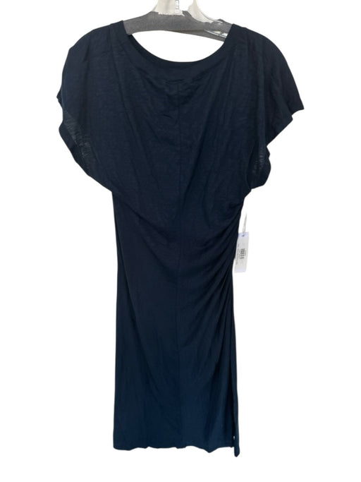 Stateside Size S Navy Cotton Cap Sleeve Gathered Side Maxi Dress Navy / S