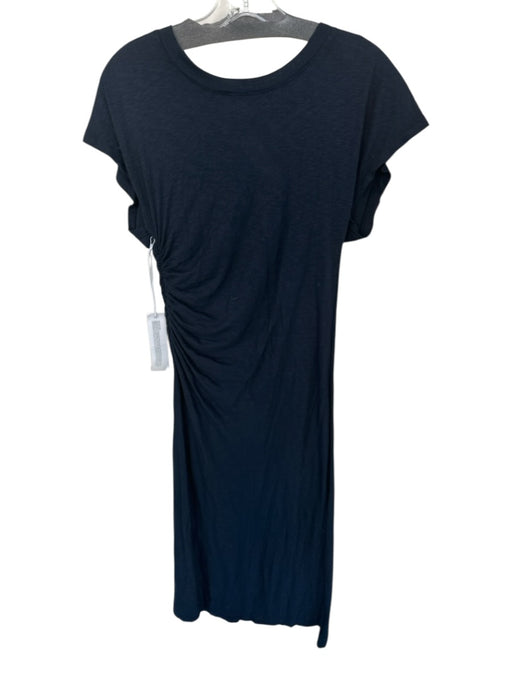 Stateside Size S Navy Cotton Cap Sleeve Gathered Side Maxi Dress Navy / S