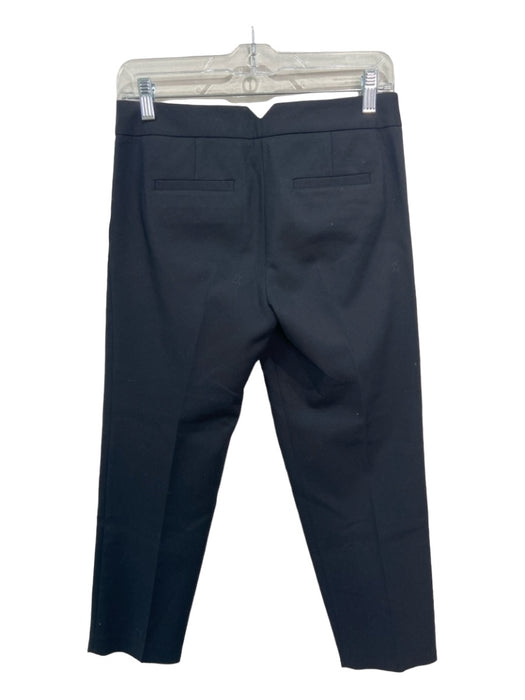 Tibi Size 0 Black Cotton Blend Mid Rise Tapered Crop Pants Black / 0
