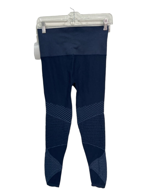 Spanx Size M Navy Elastane Blend High Rise Ankle Textured Pleat Detail Leggings Navy / M