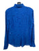 Cushnie et Ochs Size 2 Cobalt Blue Viscose Blend Collared Button Up gingham Top Cobalt Blue / 2